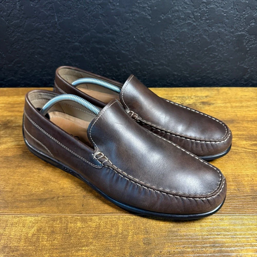 ECCO Classic Moc 2.0 570914 Brown Leather Loafers Mens EU 44 US 10-10.5